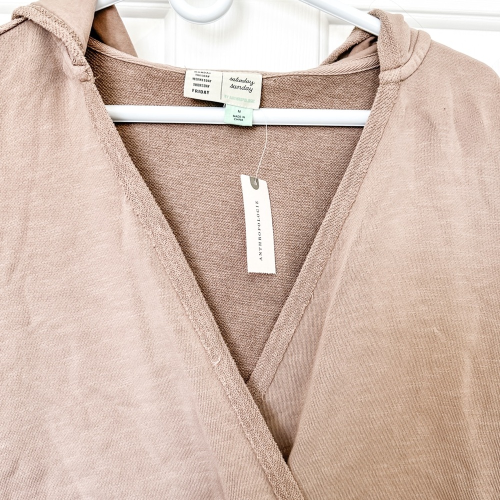 Anthropologie Saturday Sunday Sharon Hoodie Sweatshirt - Medium Tan - Picture 4 of 7